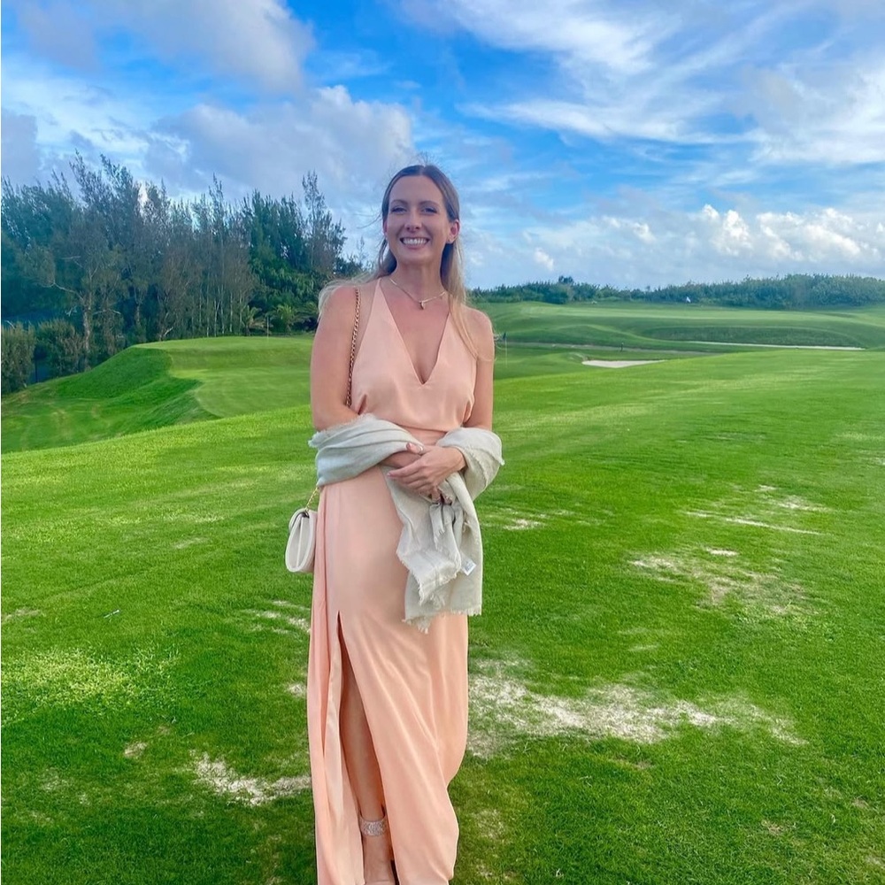 Elegant Peach Maxi Dress